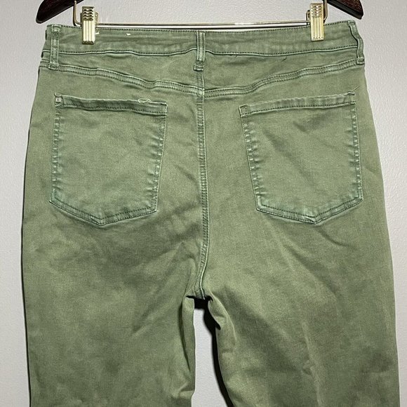 Chico Define Me Denim Pants Straight Ankle Chino Khaki Women Size 14R 2.5R Green - Picture 4 of 12